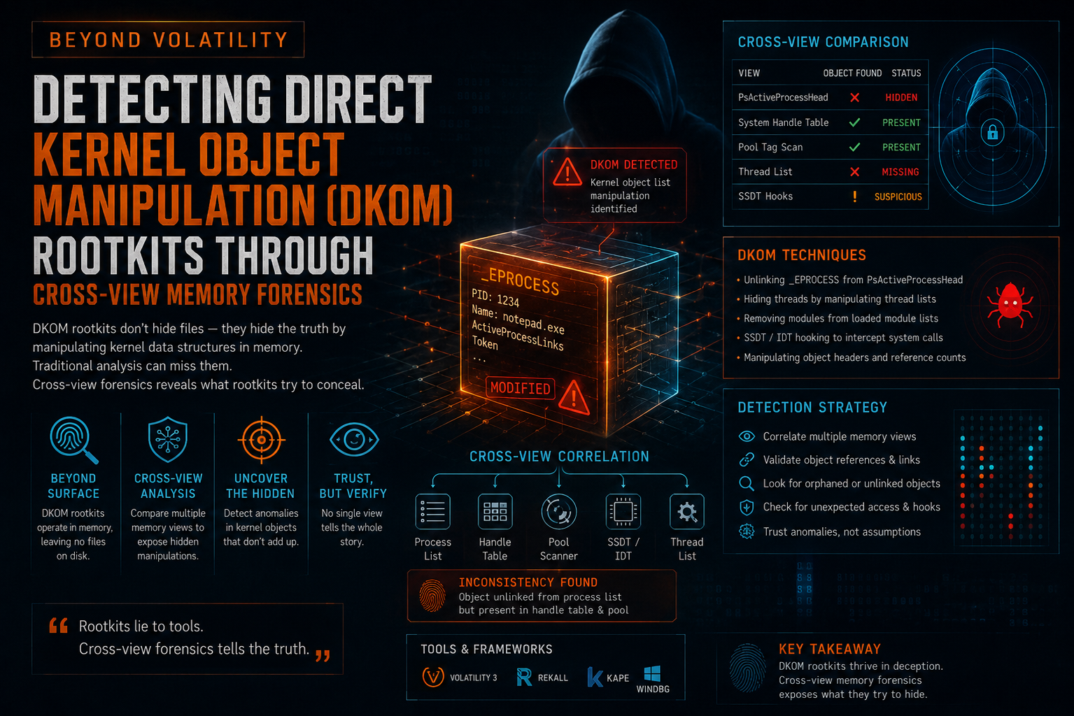 Beyond Volatility: Detecting DKOM Rootkits Through Cross-View Memory Forensics