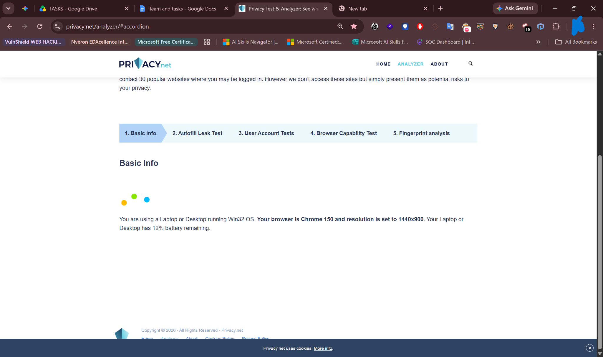 Hardware and screen specifications exposed by browser