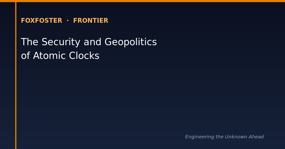 The Security and Geopolitics of Atomic Clocks