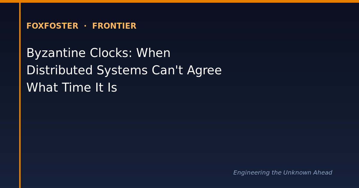 Byzantine Clocks: When Distributed Systems Can't Agree What Time It Is