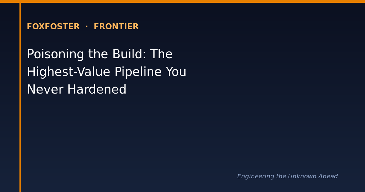 Poisoning the Build: The Highest-Value Pipeline You Never Hardened