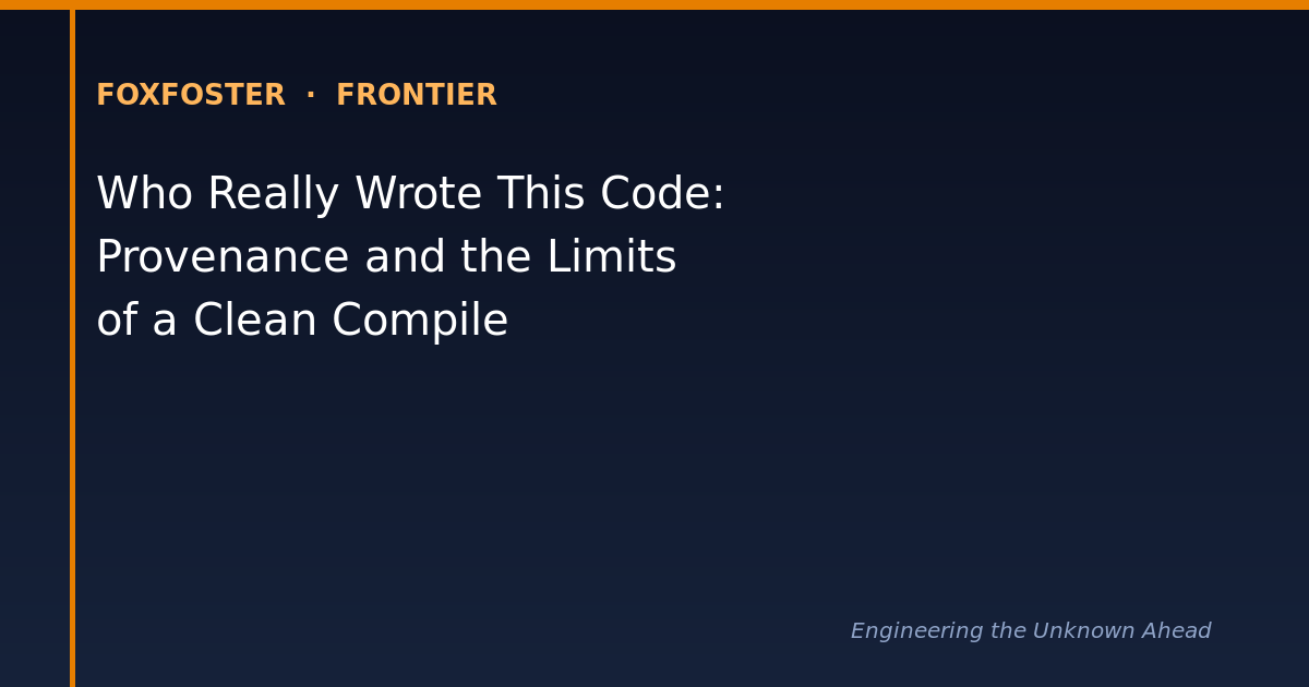 Who Really Wrote This Code: Provenance and the Limits of a Clean Compile