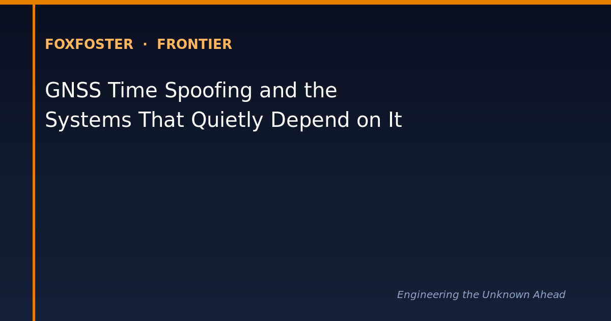 GNSS Time Spoofing and the Systems That Quietly Depend on It