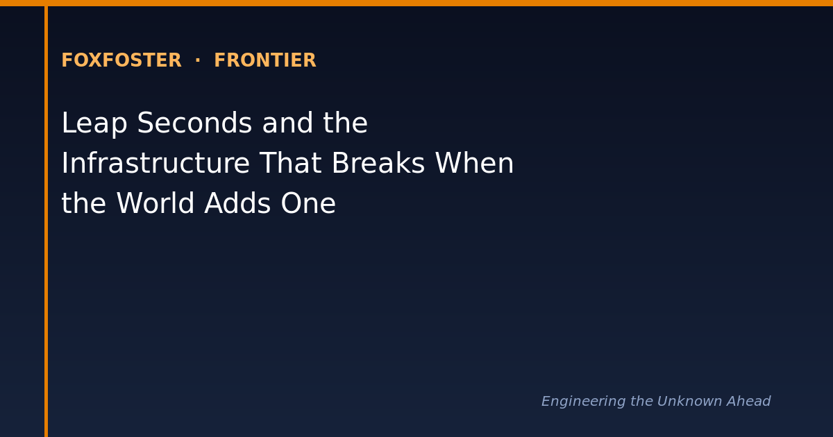 Leap Seconds and the Infrastructure That Breaks When the World Adds One