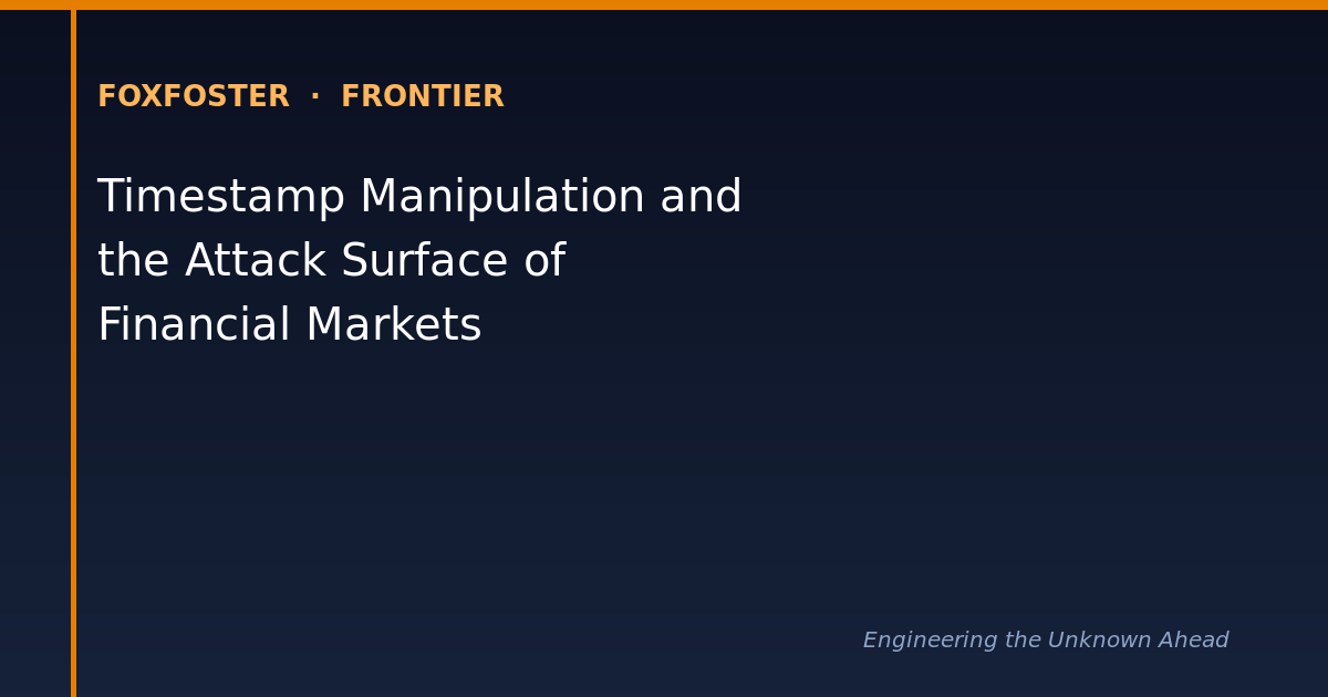 Timestamp Manipulation and the Attack Surface of Financial Markets